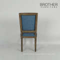 Antique Blue Fabric teal upholstered kitchen high chair